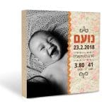 תעודת לידה דגם פרחוני