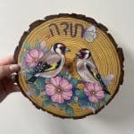 ציפורים על גזע עם אפשרות לטקסט