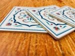 ⁦סט תחתיות לכוסות מעץ דגם ענתיק 2⁩ – תמונה ⁦2⁩