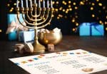 ⁦סט פלייסמנטים לשולחן דגם שירי חנוכה⁩ – תמונה ⁦2⁩